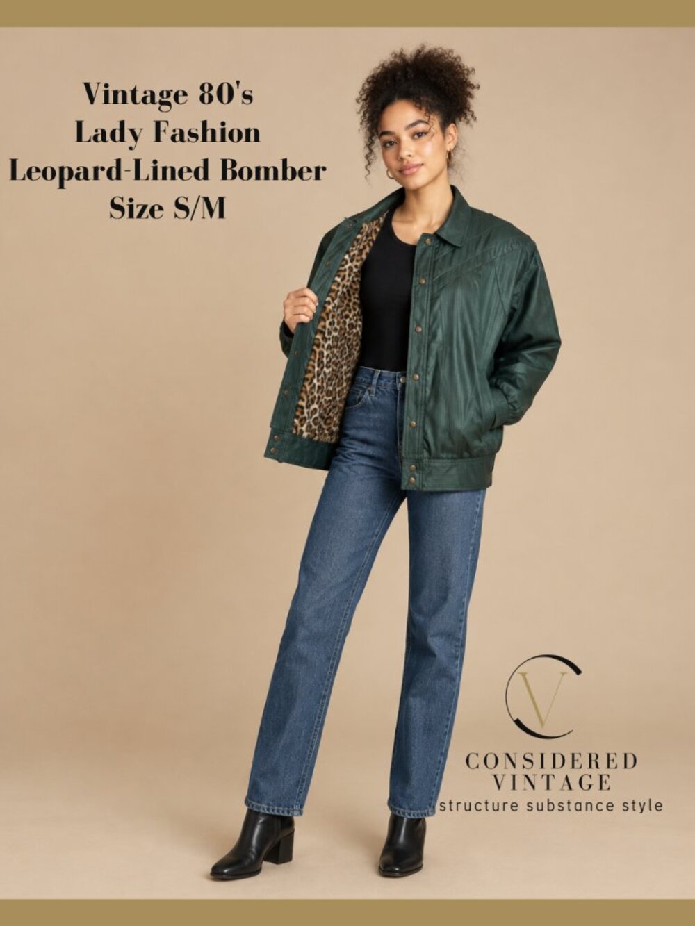 ✨Vintage 80s Lady Fashion Leopard Print Faux Fur Jacket - Size S/M✨